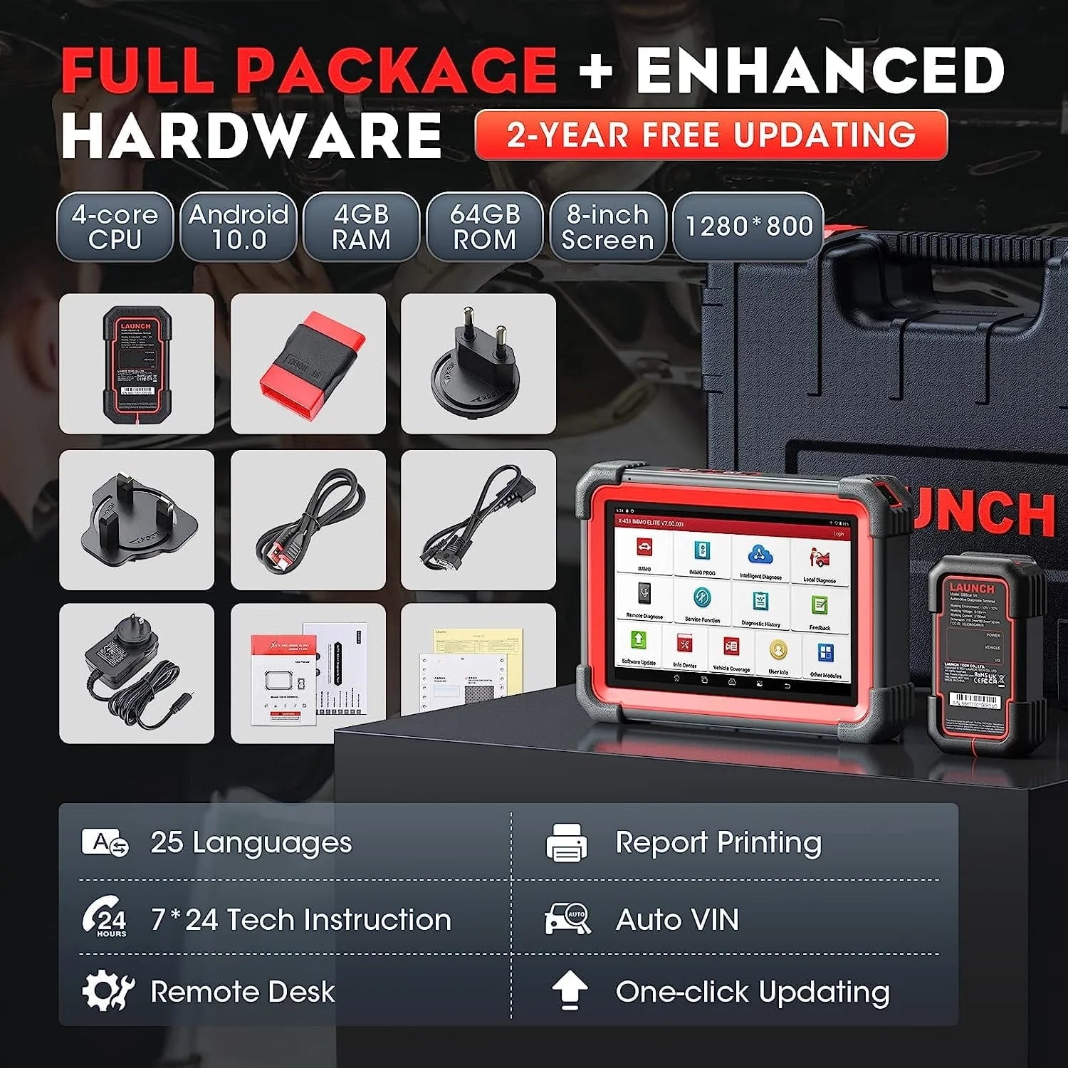 2026 LAUNCH X431 IMMO Elite Key Programming Car Diagnostic Scan Tool with X-PROG3 Key Programmer, ECU Clone/match, CANFD&DOIP, 39+ Services  2 Years Free Update