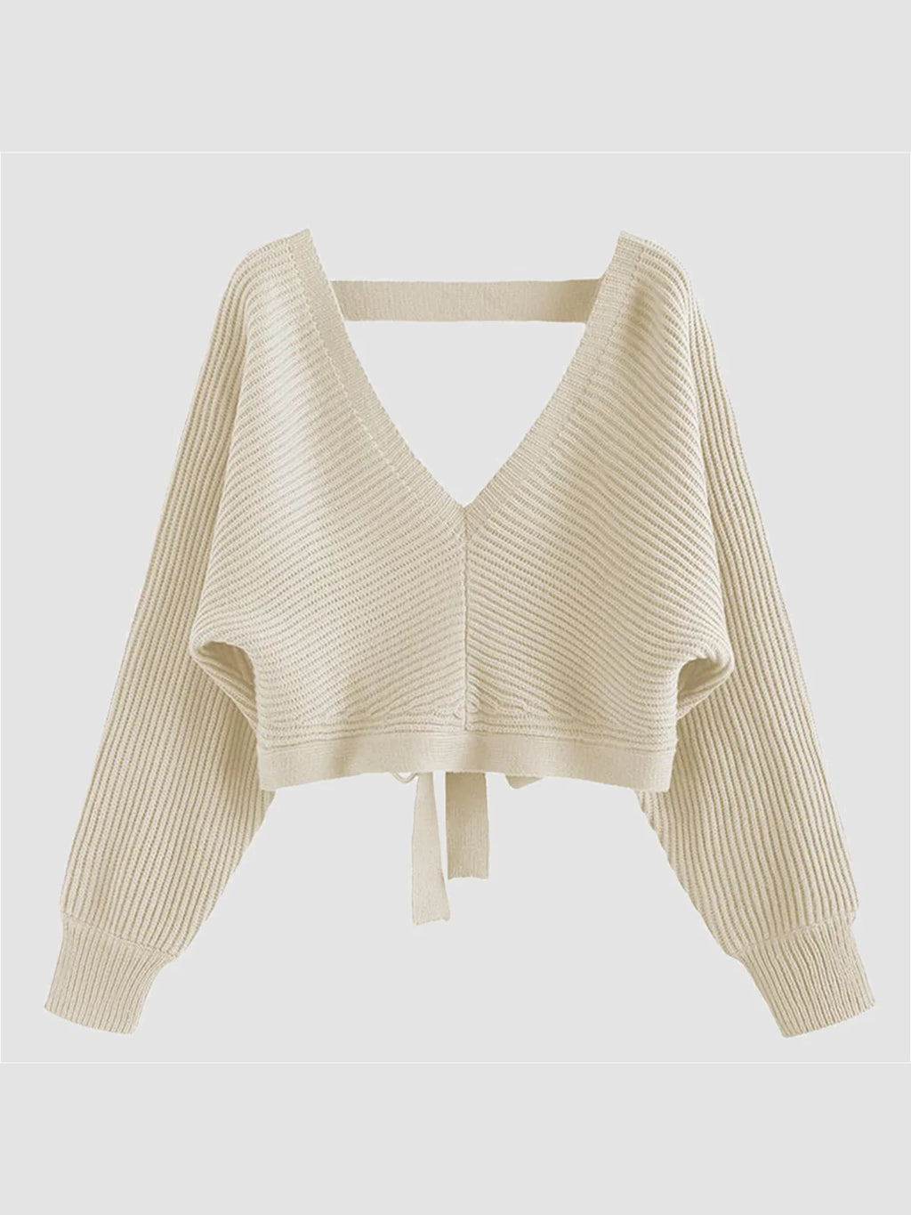 2026 Ribbed Knit Sexy Drop Shoulder Sweater