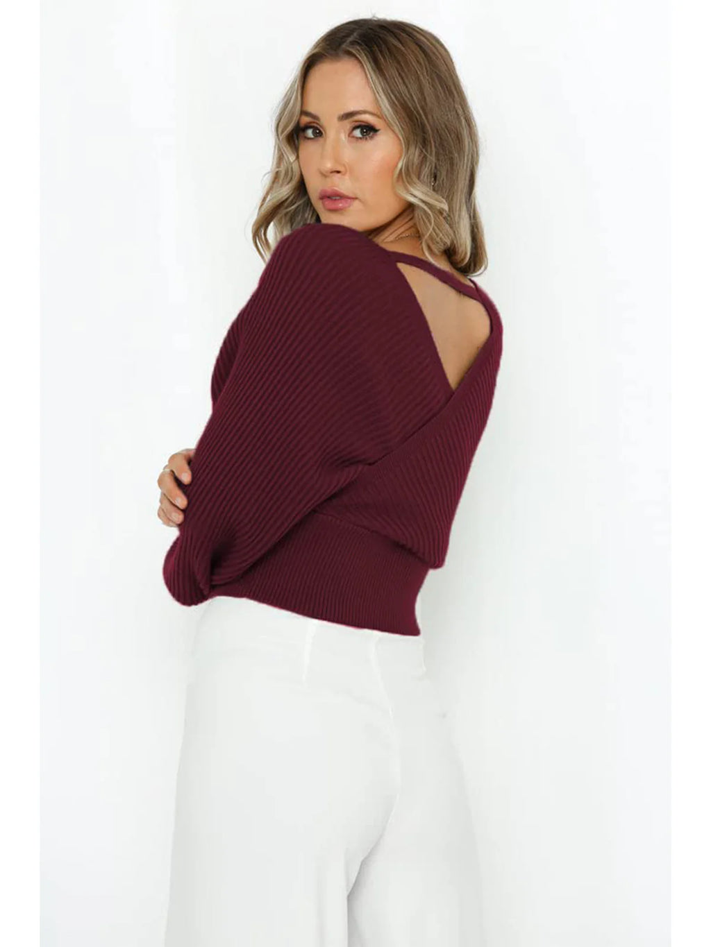 2026 Wrap V-Neck Knit Chunky Sweater