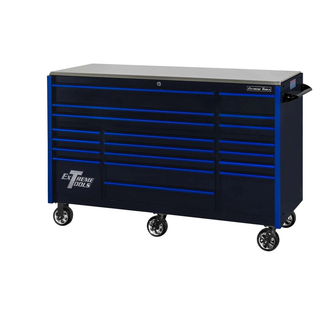 2026 Extreme Tools RX250 Series 72-inch x 30-inch Rolling Cart – 19 Drawers – 250 lb Drawer Slides