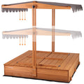 2026 Morgete 47'' Outdoor Sandbox for Kids with Lid and Bench, Wooden Sand Play Toys Center