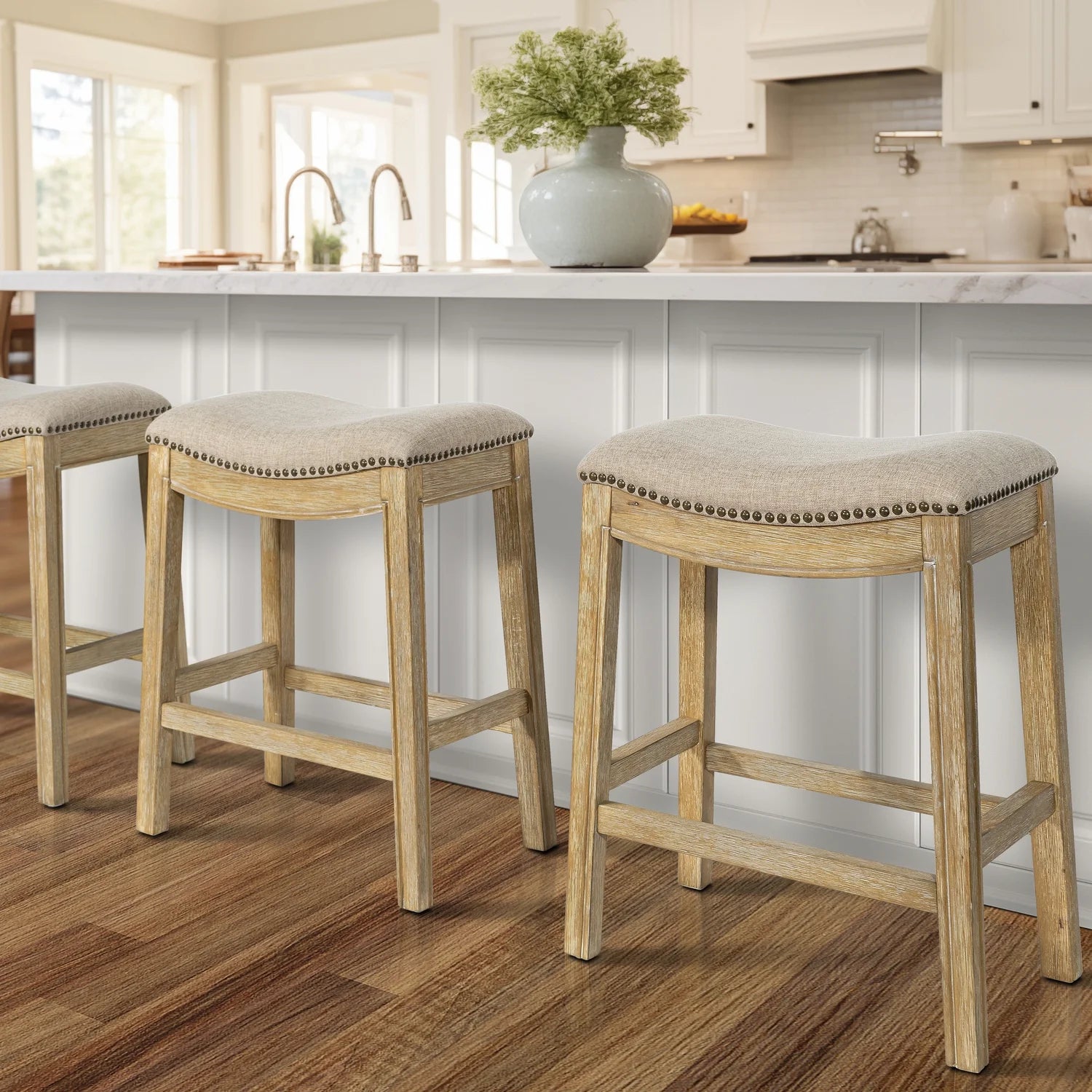 2026 New Ridge Home Goods 26" Saddle Wood Counter Height Stool Weathered Natural