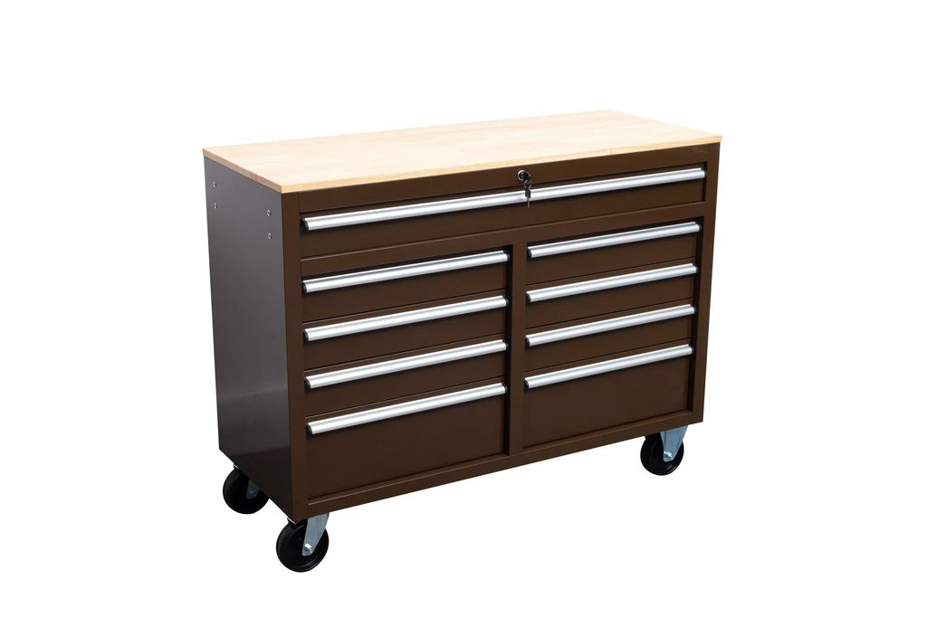 46" Rolling Tool Workbench – Heavy-Duty Mobile Storage Cabinet with 9 Drawers