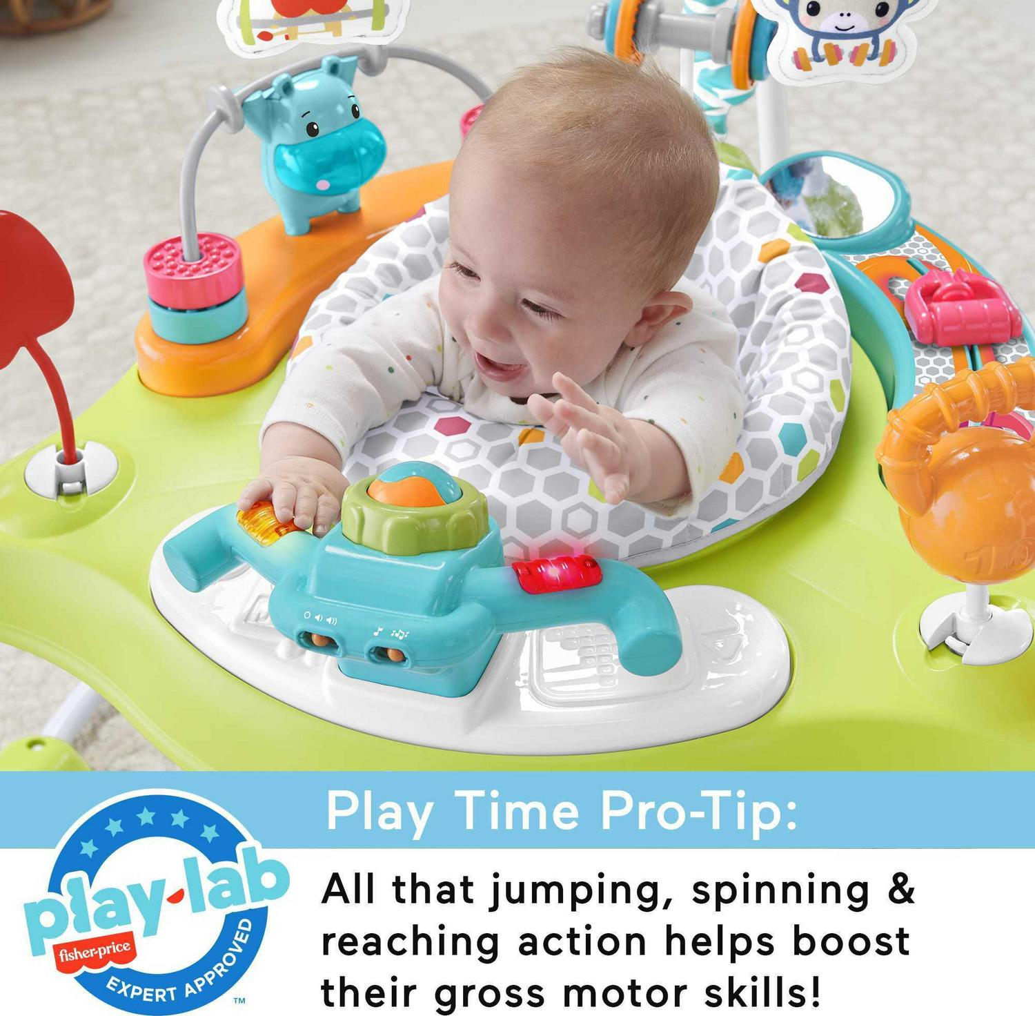 2026 Fisher-Price Baby Bouncer Fitness Fun Folding Jumperoo Infant Activity Center with Lights &amp; Music. Unisex