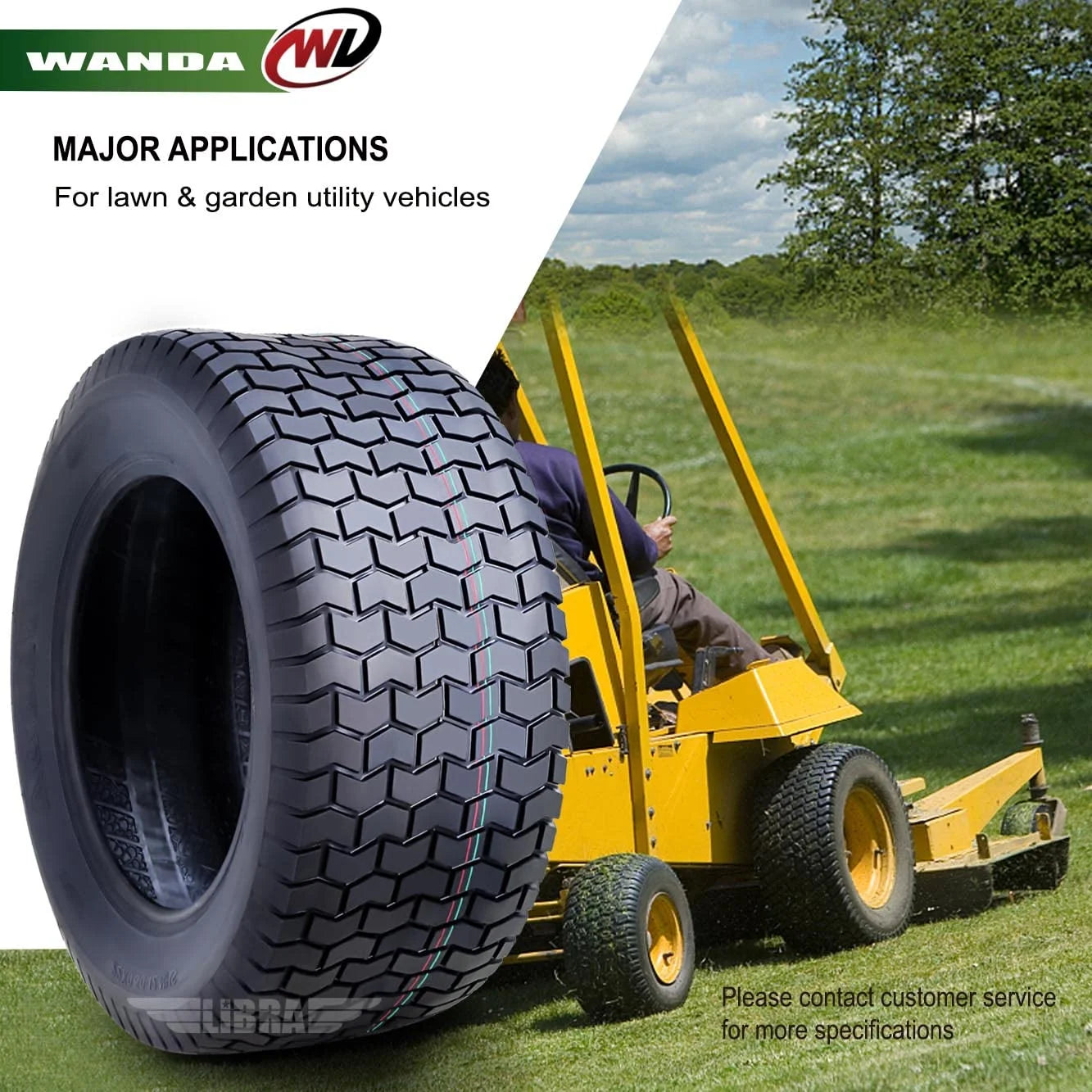 2026 WANDA 22X9.5-12 Lawn Mower Tractor Cart Turf Tire 4 Ply 22x9.5x12-13135