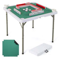 2026 Costway 35" Folding Mahjong Table with Cup Holders & Smooth Felt Mat Carrying Handle Green