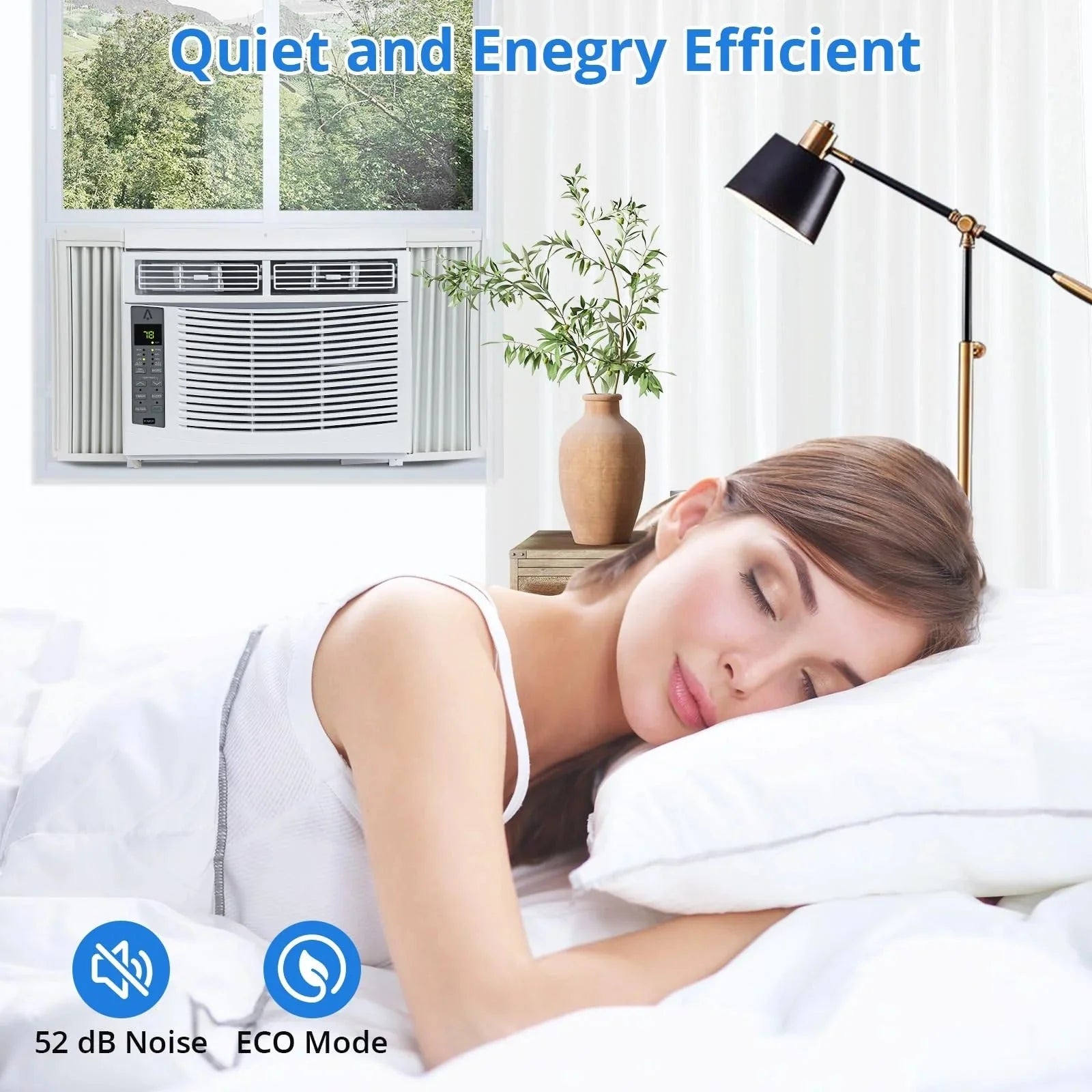 2026 Window air conditioner with reusable filter and controls, 6000 BTU, 115 V~, suitable for rooms up to 250 square feet