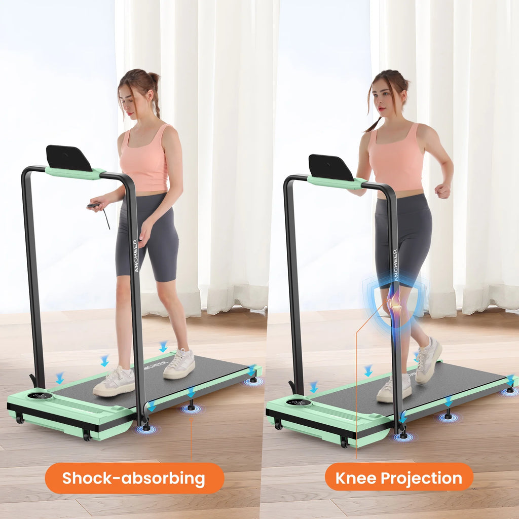 2026 ANCHEER Portable Folding Walking Pad 300lb, 7.5 MPH Under Desk Treadmill with Remote Control & LED Display,2 in 1 Walking Pad Treadmill for Home/Office/Exercise(Pink)