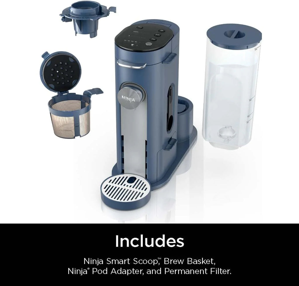 2026 Ninja Pods & Grounds Single-Serve Coffee Maker, K-Cup Pod Compatible, Brews Grounds, Compact Design, 56-oz. Reservoir, 6-oz. Cup to 24-oz. Travel Mug Brew Sizes, Iced Coffee Maker, Stone, PB041ST