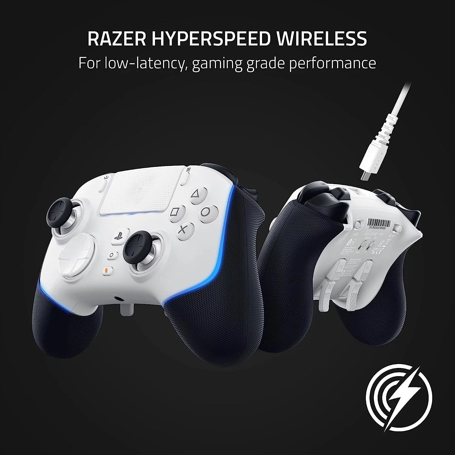 2026 Razer Wolverine V2 Pro Wireless Gaming Controller for PlayStation 5 / PS5 PC: HyperSpeed Wireless - Mecha-Tactile Action Buttons - 8-Way Microswitch D-Pad - 6 Remappable Buttons - Chroma RGB - White