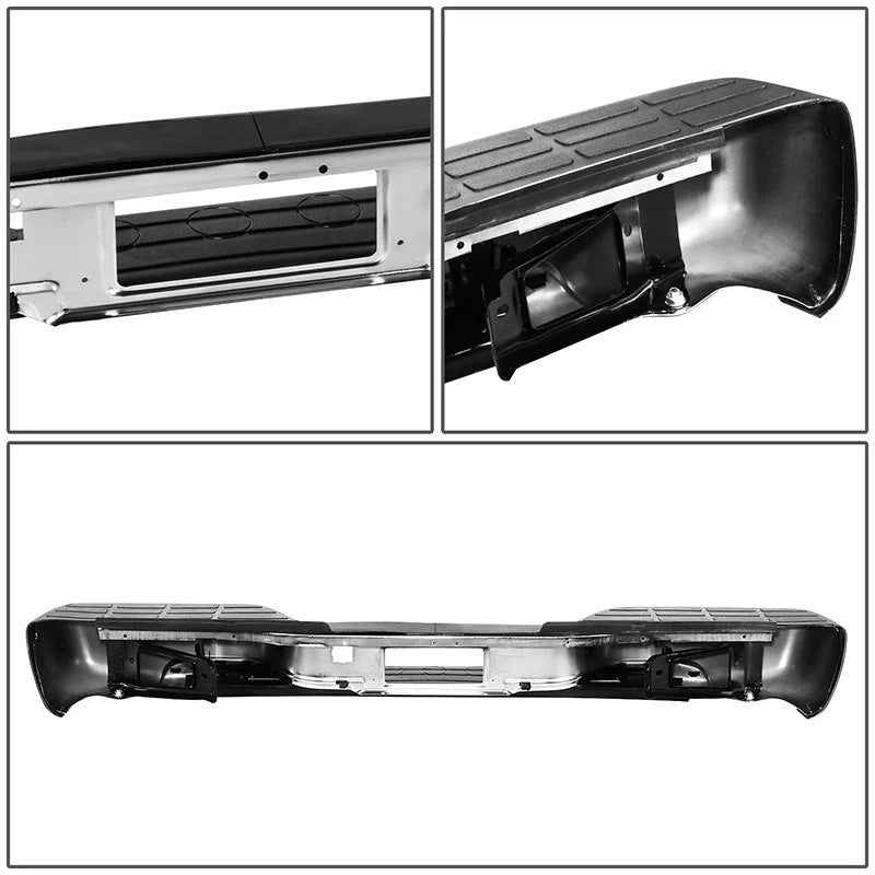 Rear Step Bumper w/o Parking Sensor Holes 01-07 Chevy Silverado GMC Sierra 2500HD 3500