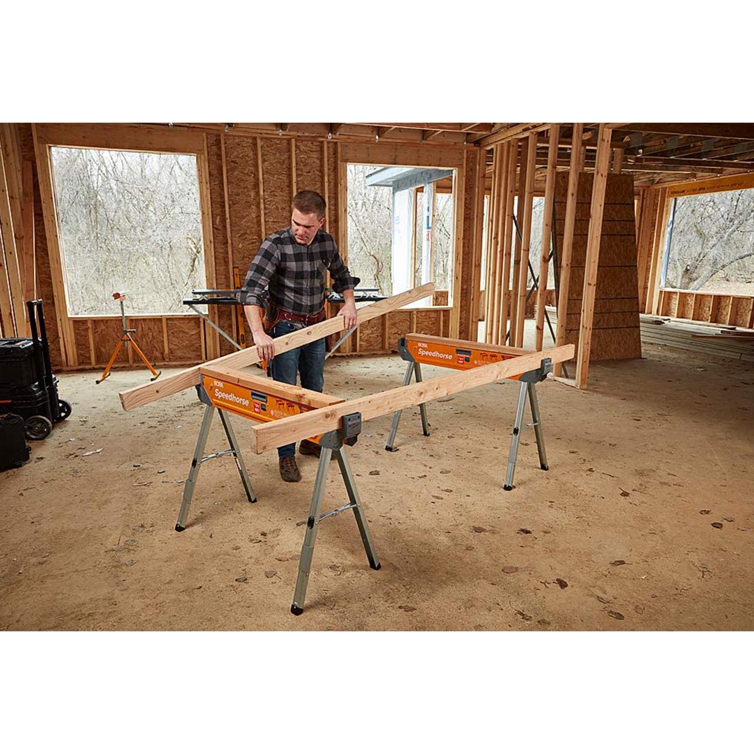2026 30 in. H Steel Speedhorse Sawhorse with Auto Release Legs (2-Pack)