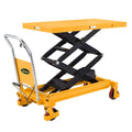 2026 Hydraulic lifting table trolley – load capacity 350 kg, maximum height 130 cm, double scissor lift table with safety device and 4 wheels