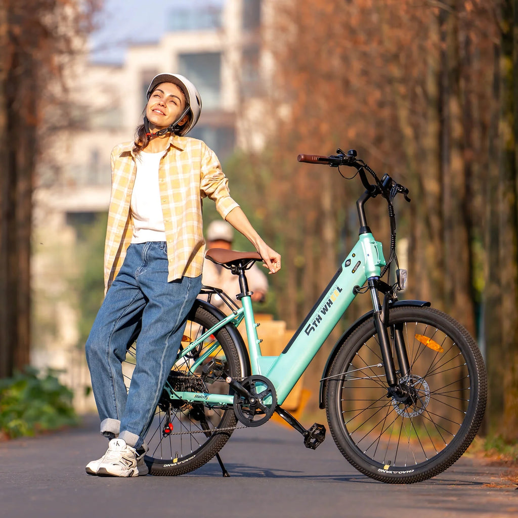 2026 5TH WHEEL Electric Bike for Adult with 350W Motor, W18B 26" EBike with 36V 10.4Ah Removable Battery Ebike, Electric Bicycle with 7 Speed, UL2849