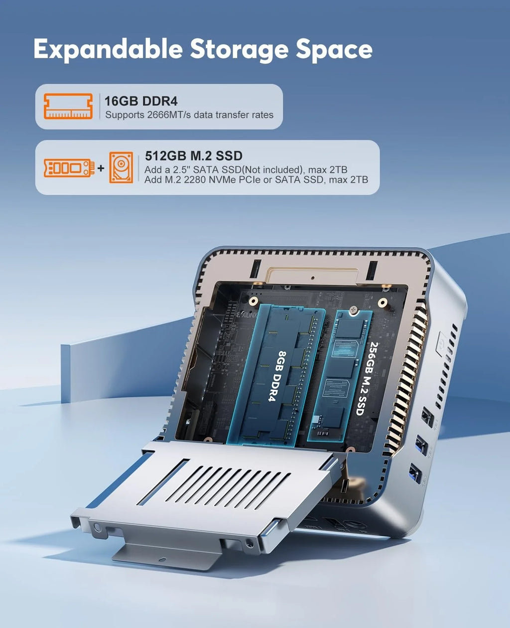 2026 KAMRUI GK3Plus Mini PC, 16GB RAM, 512GB M.2 SSD Mini Computer