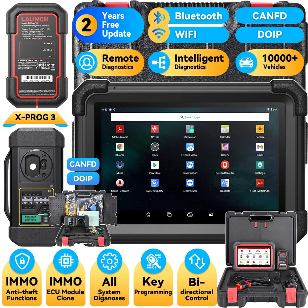 2026 LAUNCH X431 IMMO Elite Key Programming Car Diagnostic Scan Tool with X-PROG3 Key Programmer, ECU Clone/match, CANFD&DOIP, 39+ Services  2 Years Free Update
