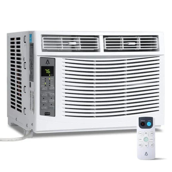 2026 Window air conditioner with reusable filter and controls, 6000 BTU, 115 V~, suitable for rooms up to 250 square feet