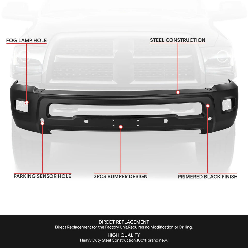 Modular Style Front Bumperw/ Fog Light Cutouts 10-18 Dodge Ram 2500 3500