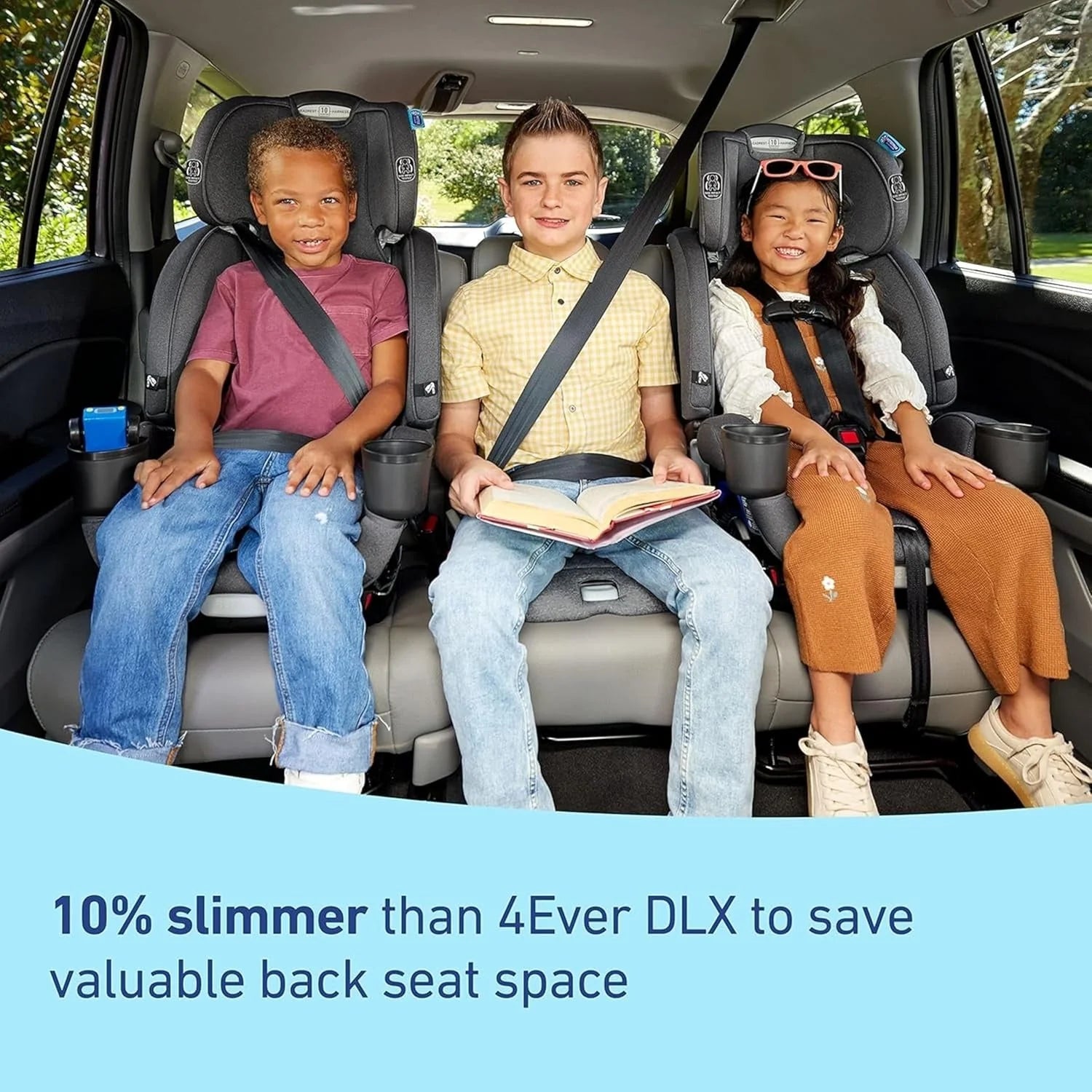 2026 4Ever DLX 4-in-1 Child Car Seat, Charlie | Car seat for babies and toddlers, 10 years of use | Rear-facing, forward-facing and booster seat | Safe, comfortable and practical