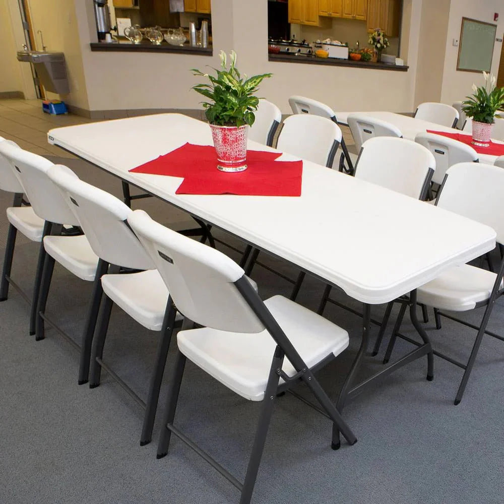 2026 Lifetime 4-Pack Commercial Stackable Folding Table 8 Feet - White (80344)