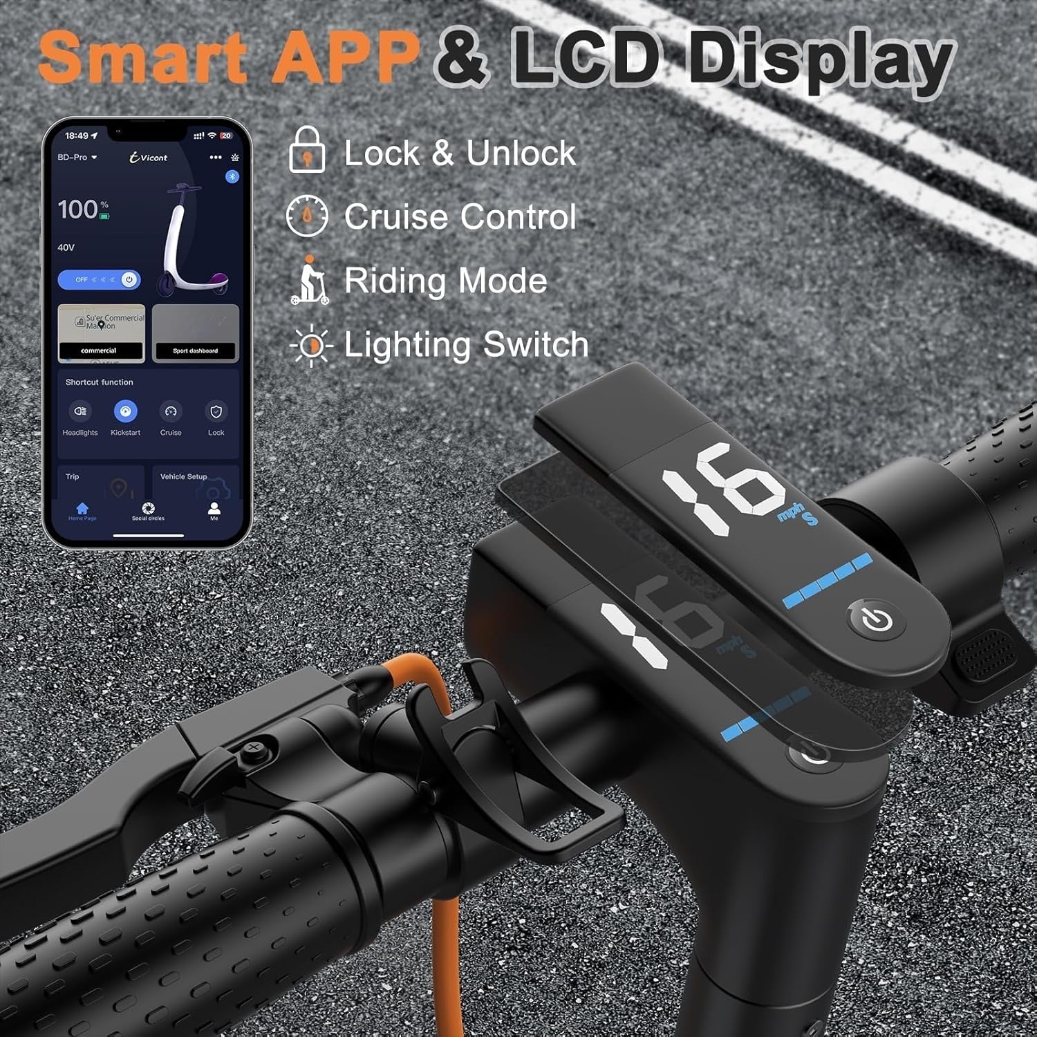 2026 Electric scooter, 350W/500W powerful motor, 8.5"/10" solid rubber tires, 19/22 mph, 28/21/12 mile range, dual brakes