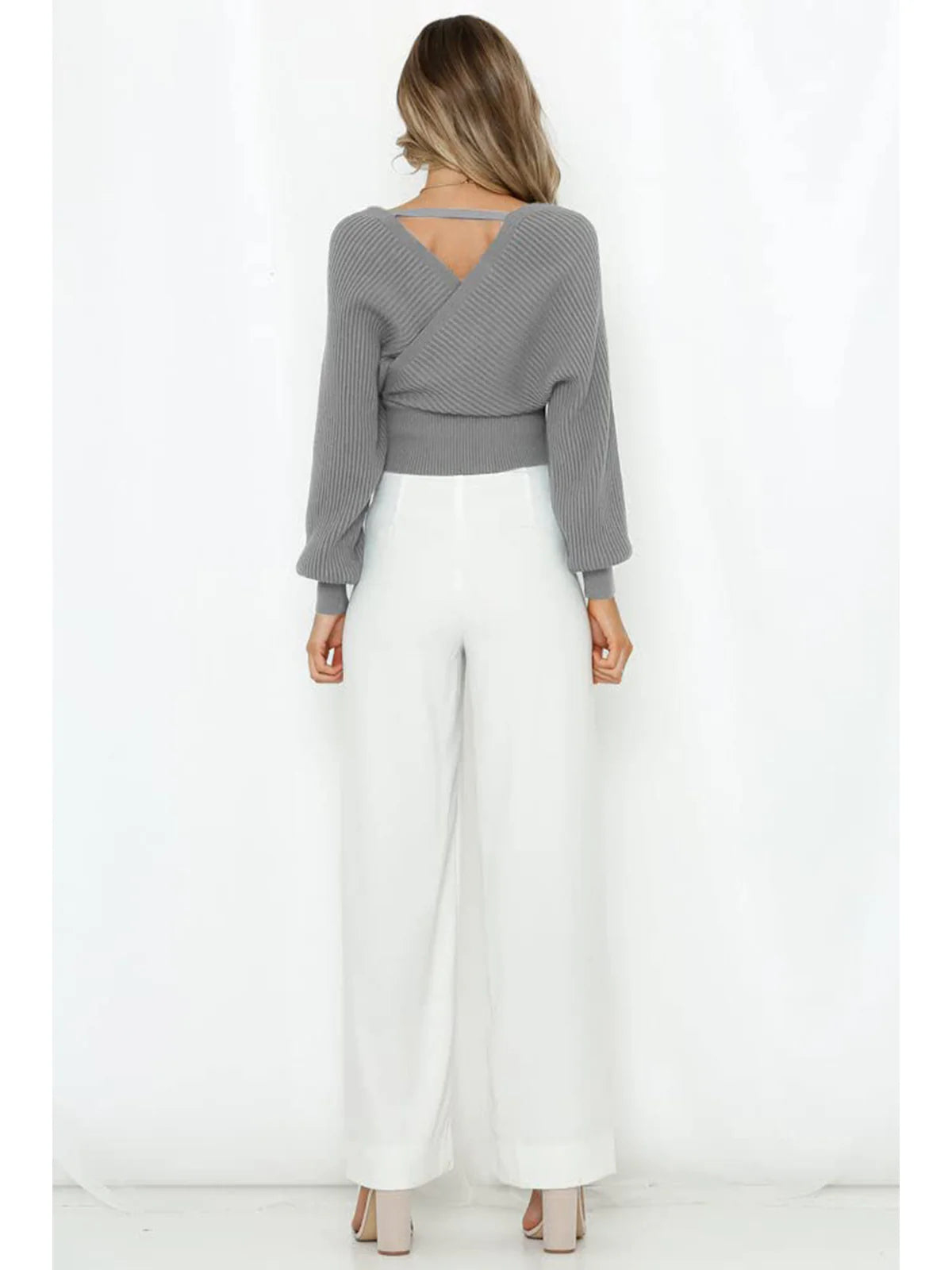 2026 Wrap V-Neck Knit Chunky Sweater
