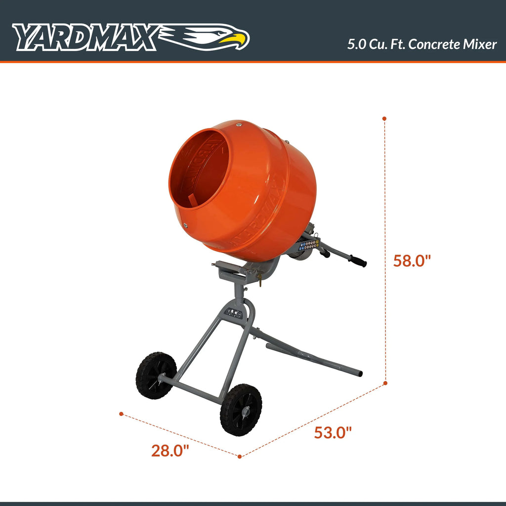 2026 YARDMAX YM0146 5.0 cu ft CONCRETE MIXER