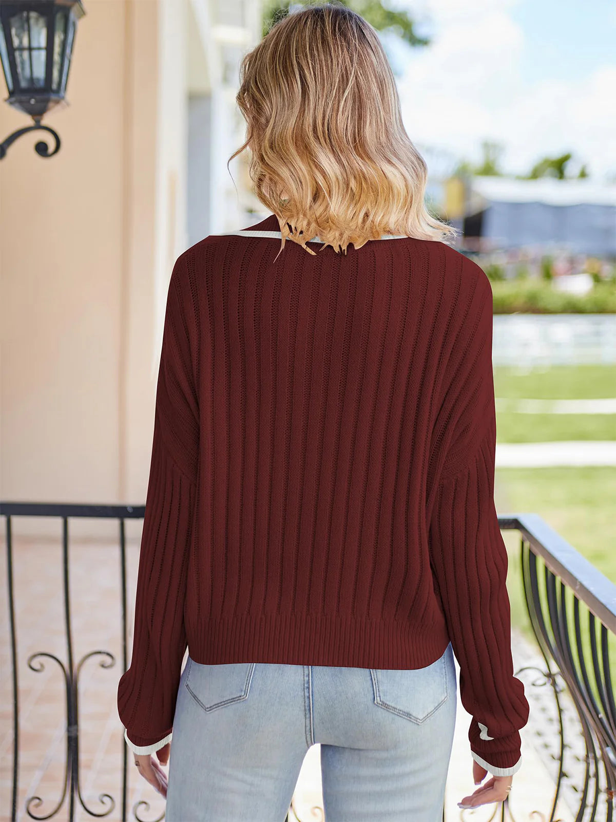 2026 Long Sleeve Polo Neck Sweater