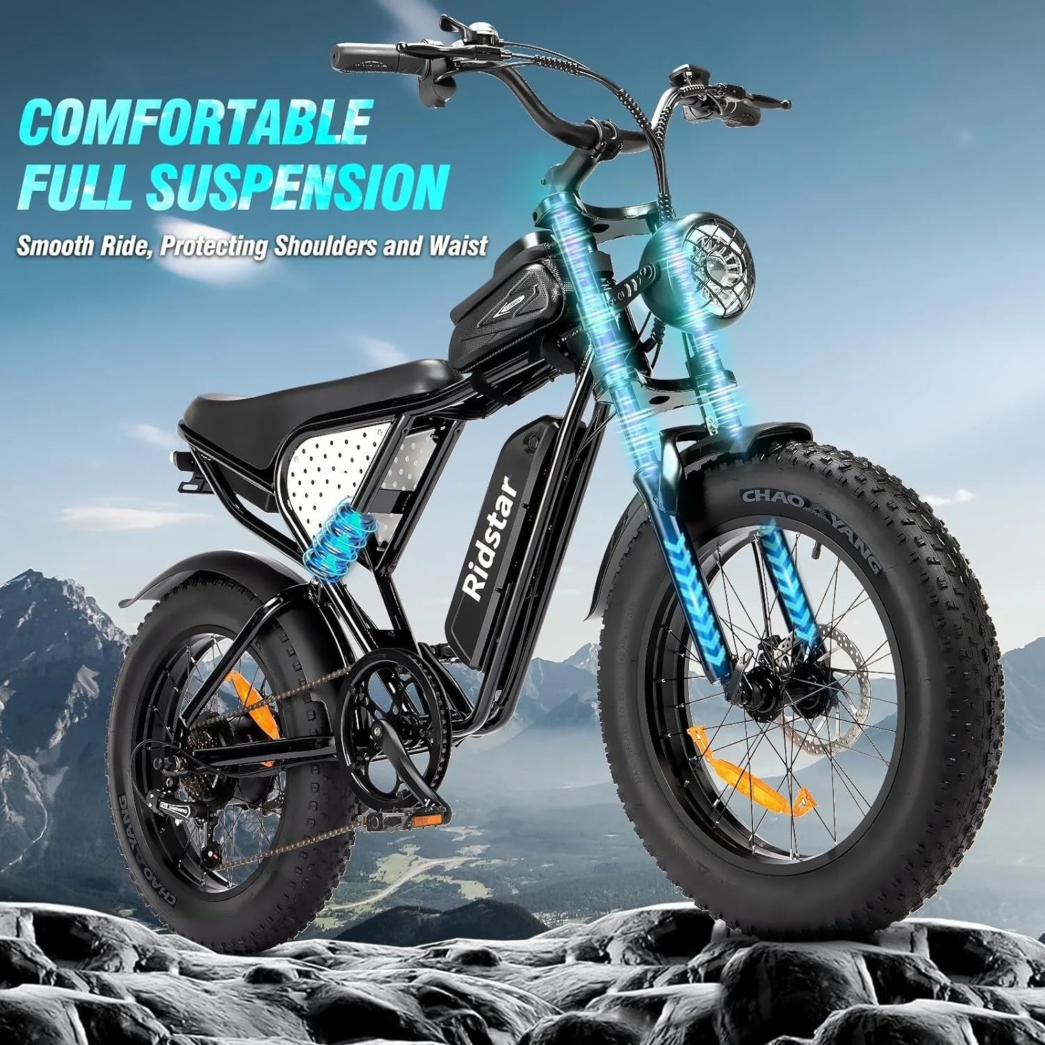 2026 Electric bike Q20, 2000W, 52V, 30-180 miles, all-terrain fat bike for adults