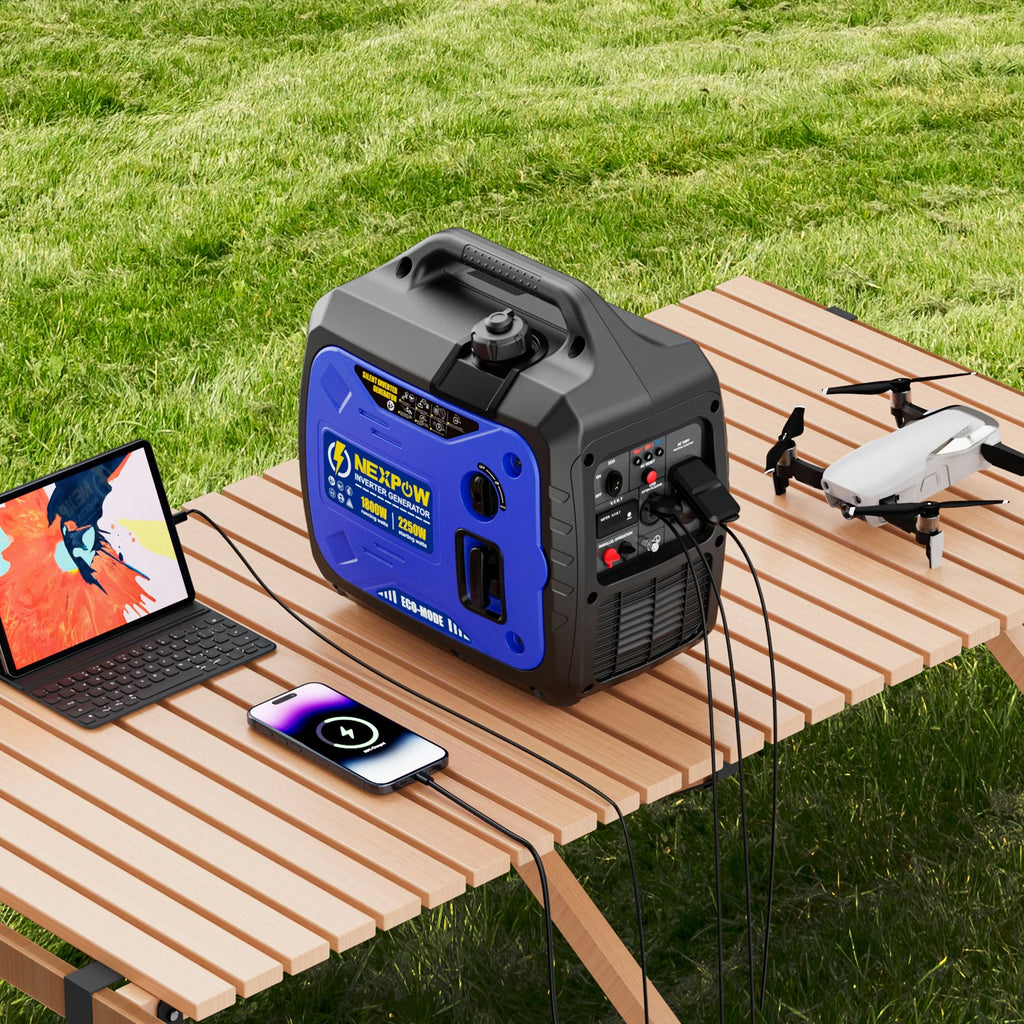 2026 NEXPOW 2250W Portable Inverter Generator, Gasoline Power Quiet Lightweight for Backup Home & Camping, Eco-Mode Feature, Parallel Capability, EPA Compliant