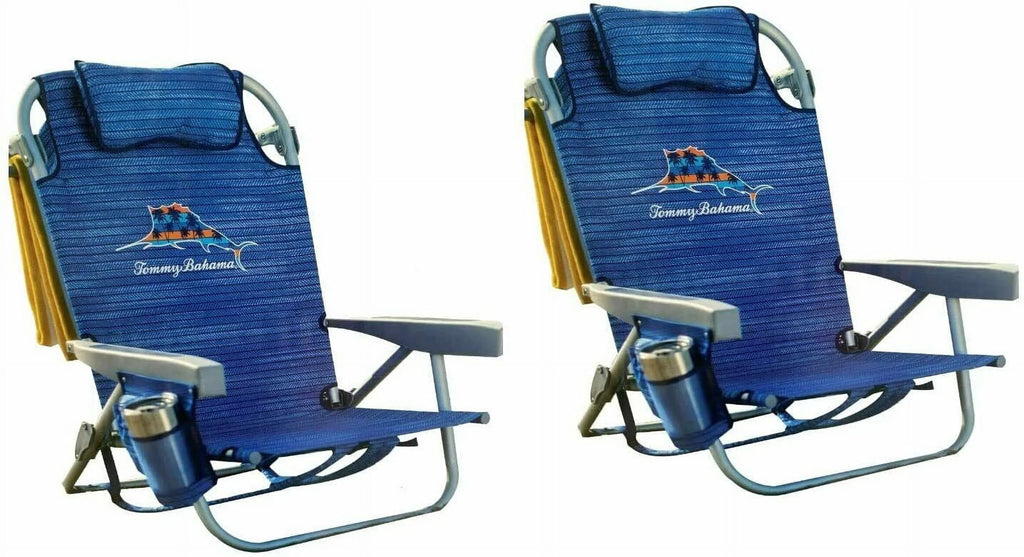 2026 Tommy Bahama Backpack Beach Chairs - (2 PACK Blue )