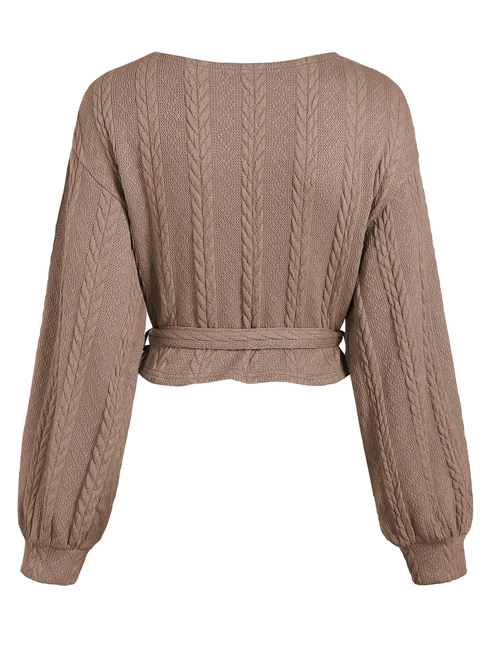 2026 Ribbed Knit Drawstring V-Neck Top