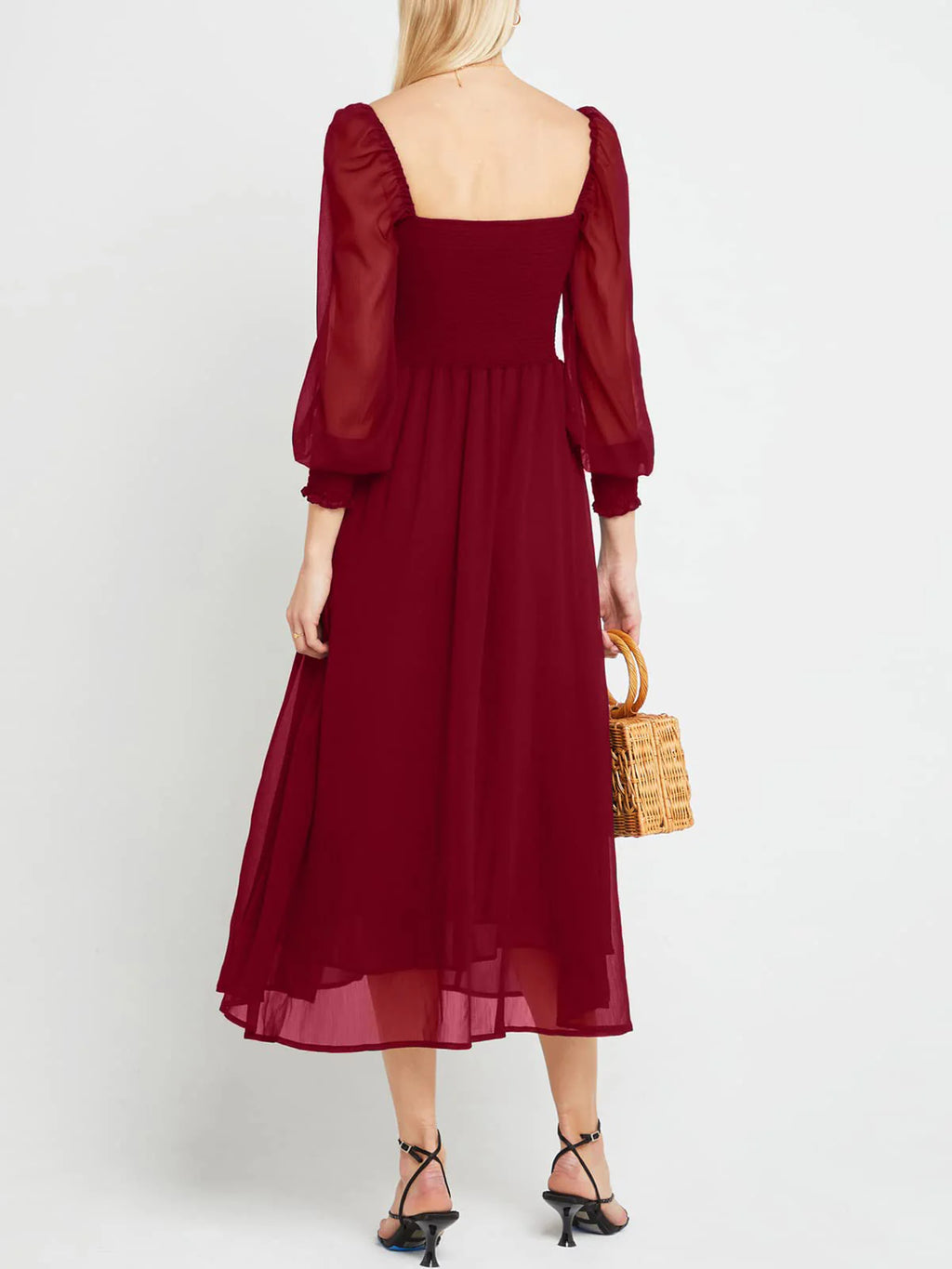2026 Puffy High-Waisted Floral Dress