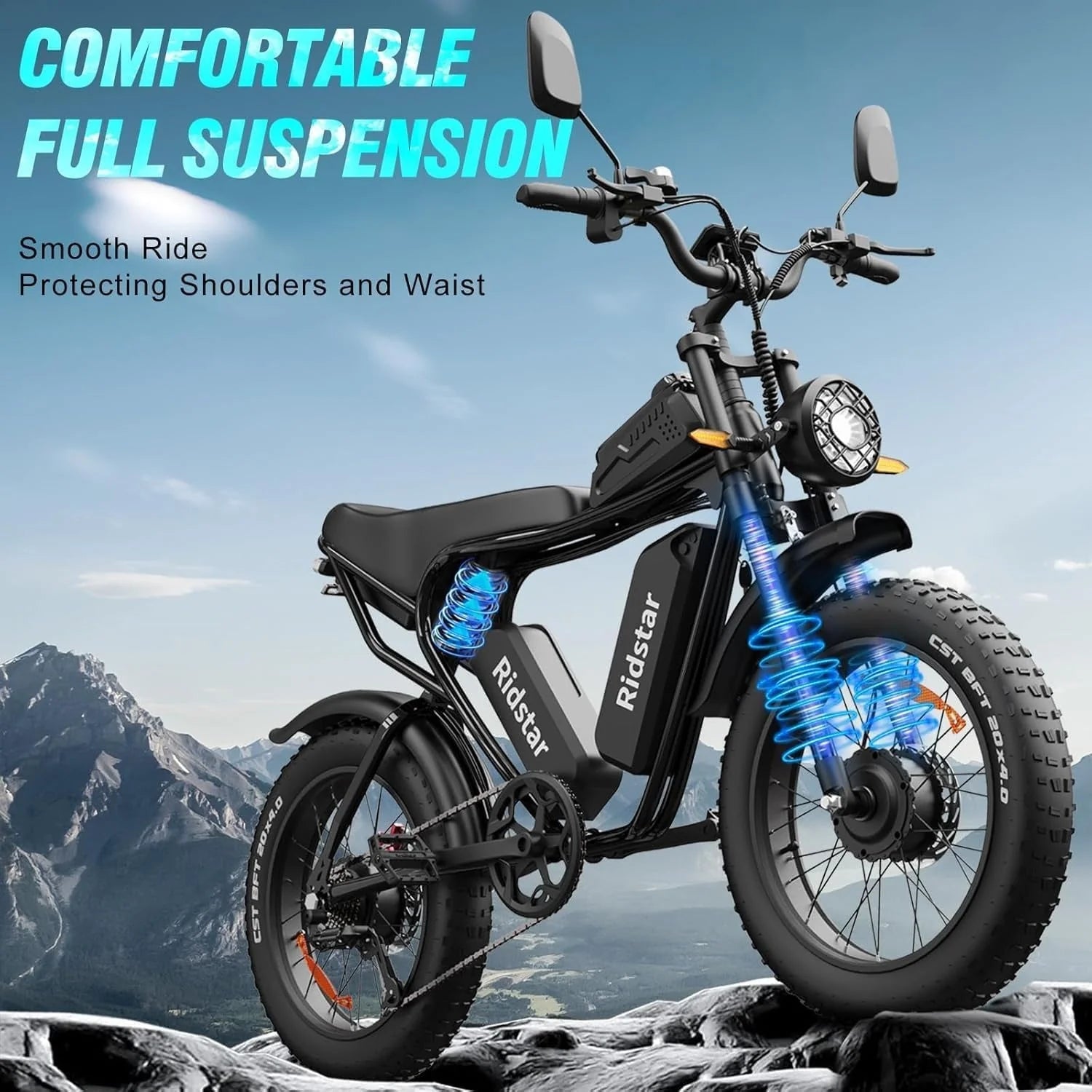 2026 Electric bike Q20, 2000W, 52V, 30-180 miles, all-terrain fat bike for adults