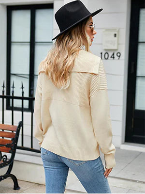 2026 Pullover Lapel Knit Soft Sweater