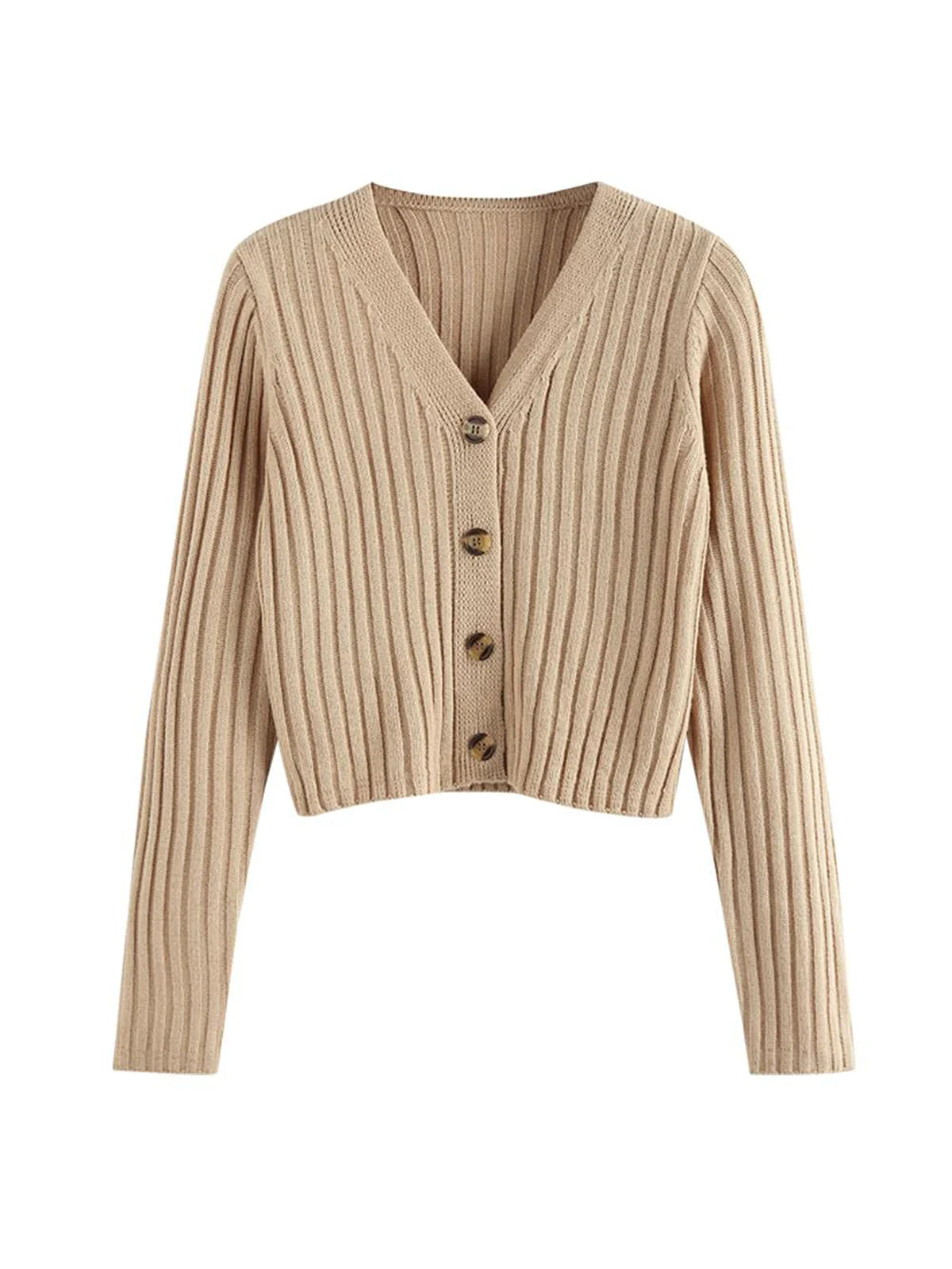 2026 Ribbed Button Cardigan