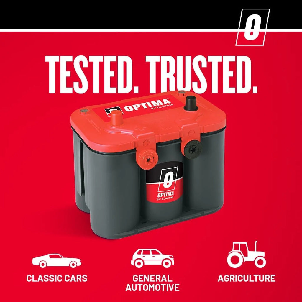 2026 OPTIMA RedTop AGM starter battery, 720 CCA, dual terminals