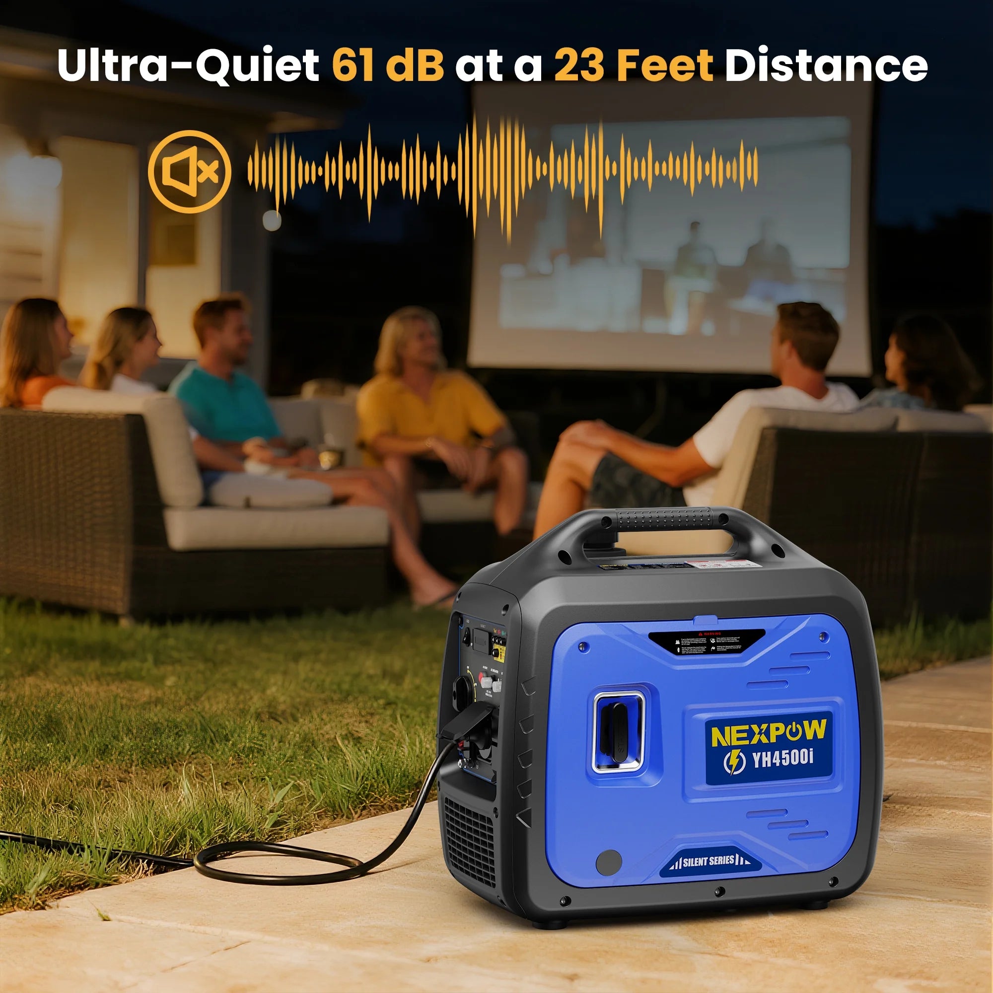 2026 NEXPOW 2250W Portable Inverter Generator, Gasoline Power Quiet Lightweight for Backup Home & Camping, Eco-Mode Feature, Parallel Capability, EPA Compliant