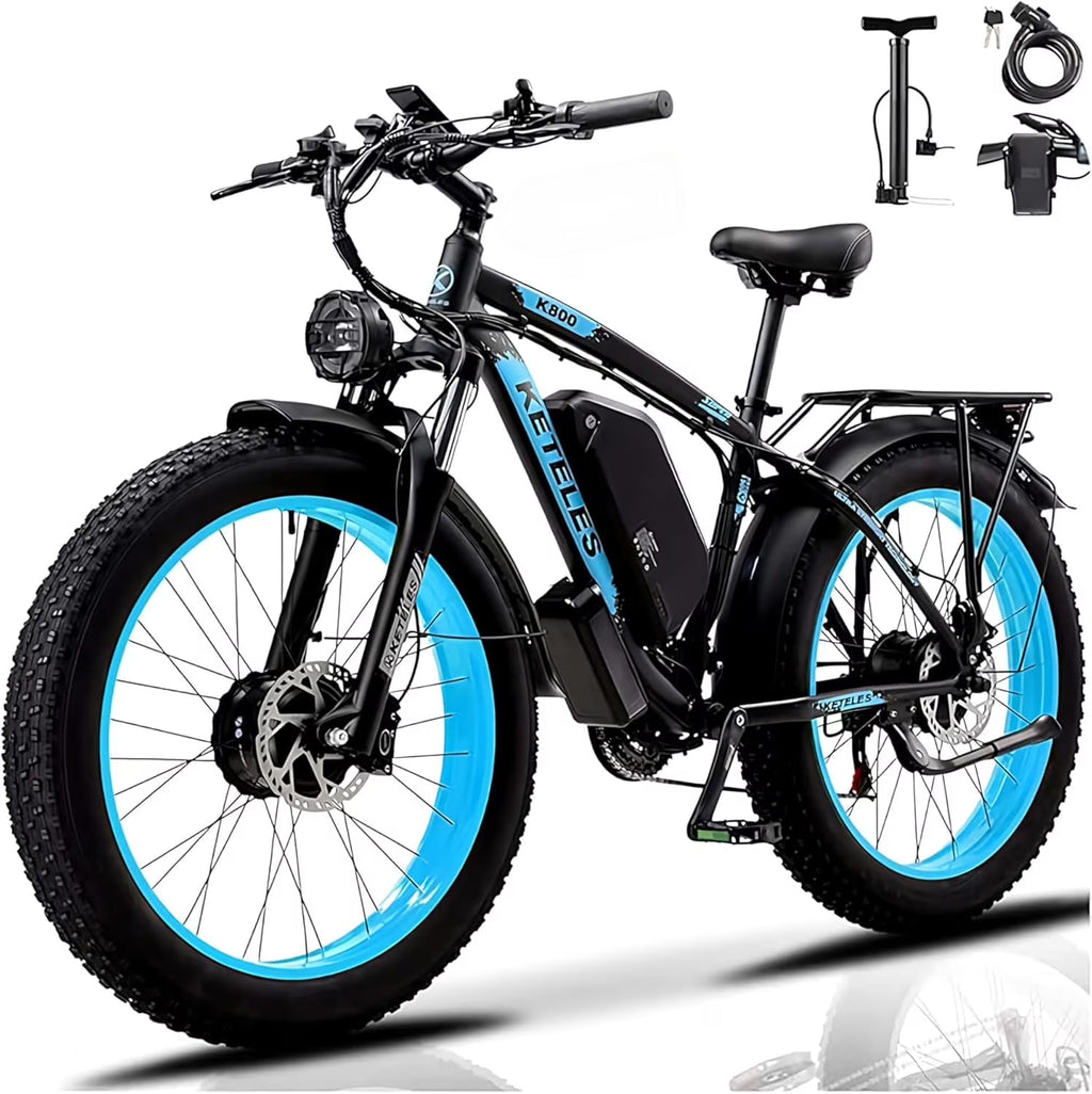 2026 KETELES Electric Bike for Adults, Peak 4000W Dual Motor Ebike��26" Fat Tire Electric Mountain bike,  48V 23AH Removable Battery UL 2849.