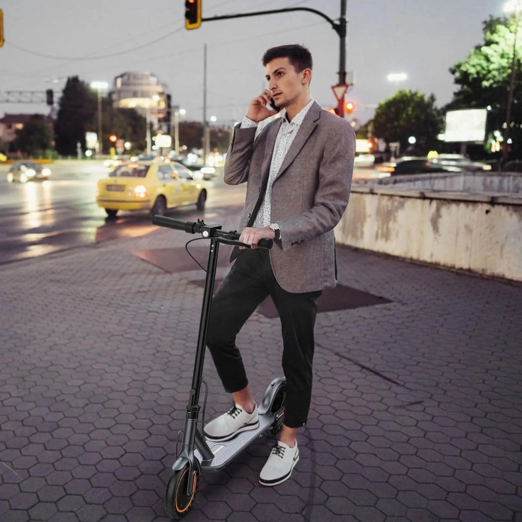 2026 Electric scooter, 350W/500W powerful motor, 8.5"/10" solid rubber tires, 19/22 mph, 28/21/12 mile range, dual brakes