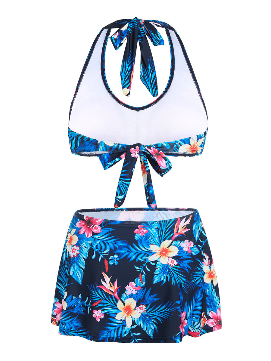ZAFUL Womens High Waisted Bikini Sets with Skirt Tummy Control Bathing Suit Two Piece Swimsuit