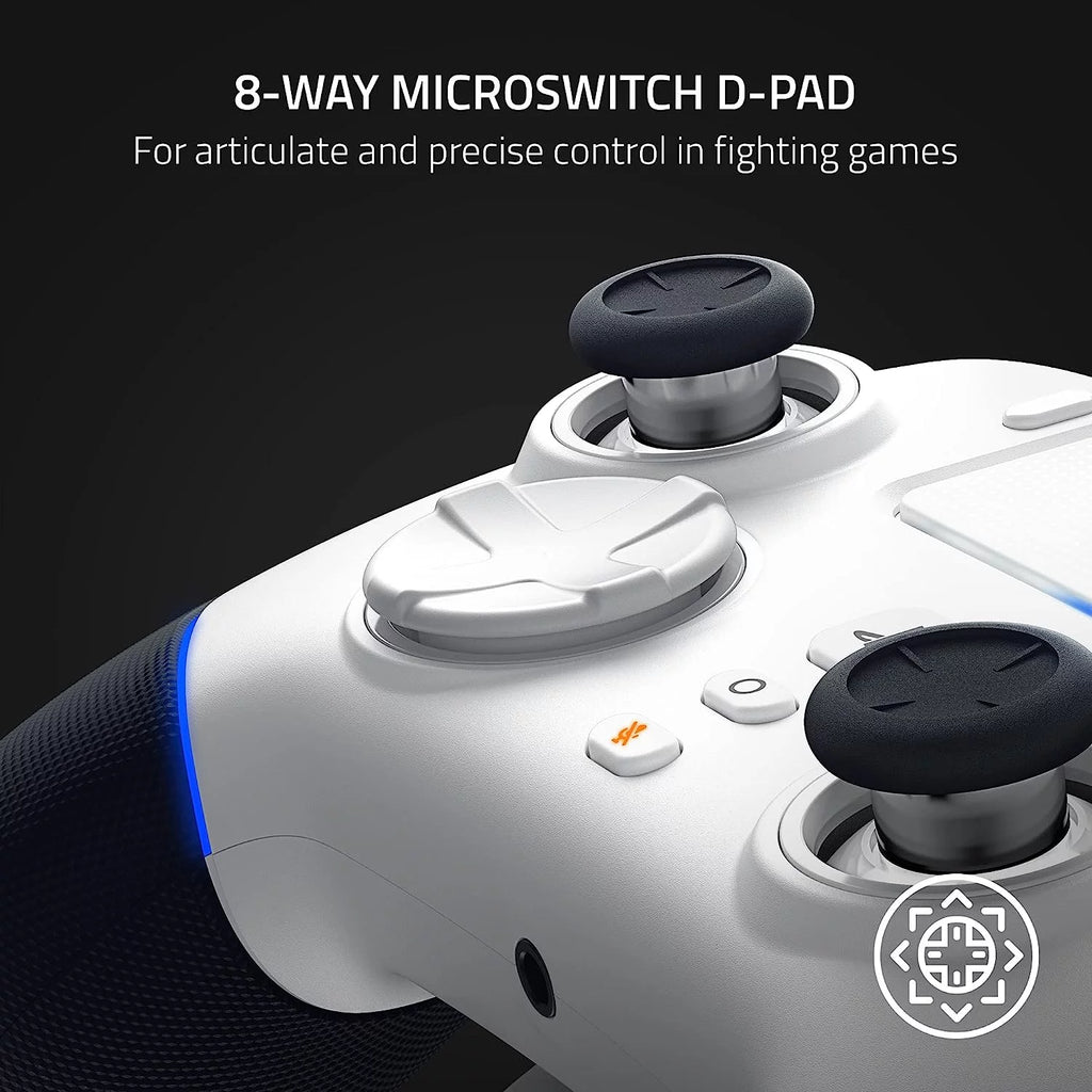 2026 Razer Wolverine V2 Pro Wireless Gaming Controller for PlayStation 5 / PS5 PC: HyperSpeed Wireless - Mecha-Tactile Action Buttons - 8-Way Microswitch D-Pad - 6 Remappable Buttons - Chroma RGB - White