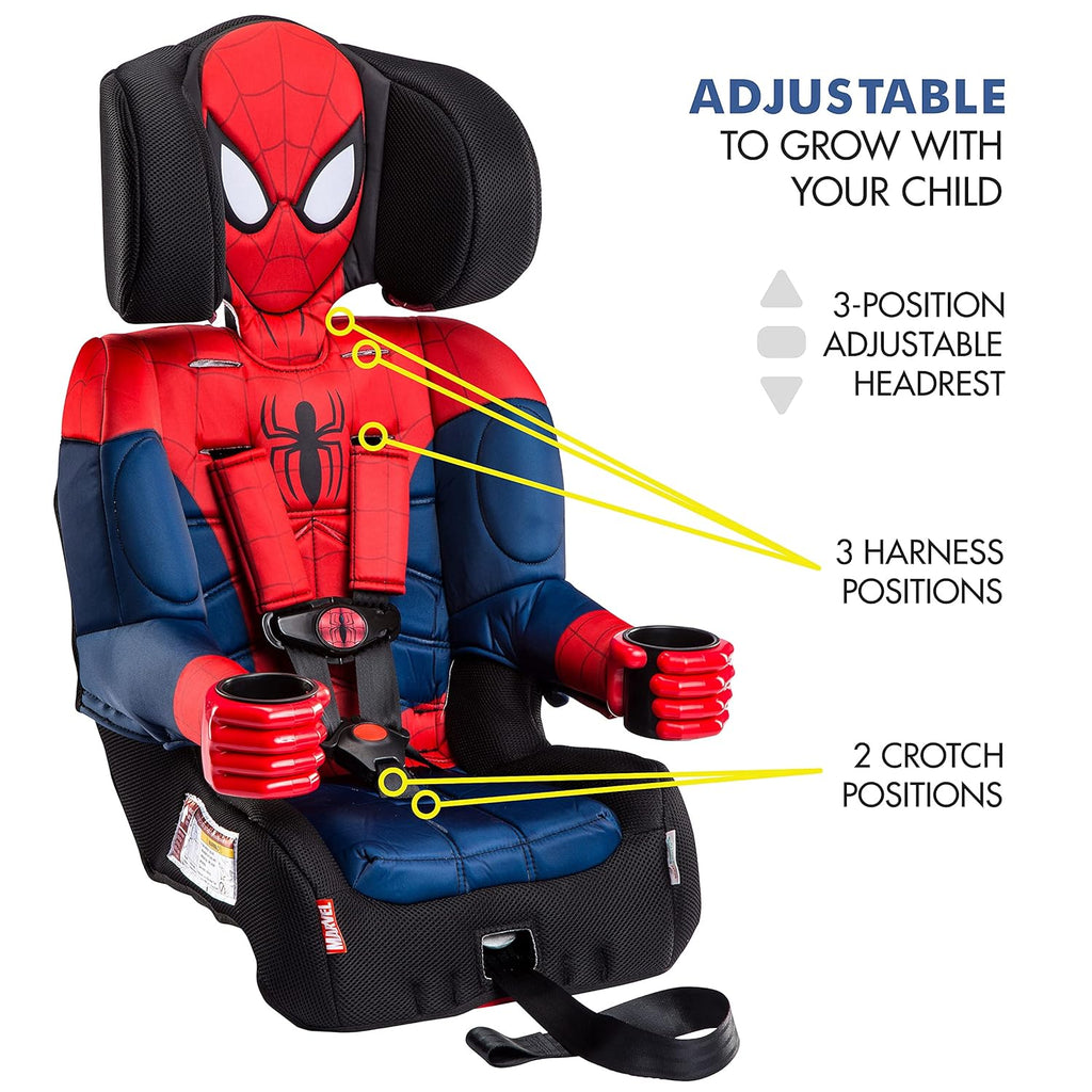 2026 KidsEmbrace Marvel Spider-Man 2-in-1 Forward-Facing Booster Car Seat LATCH | 5-Point Harness Booster 22-65lbs converts to Belt-Positioning Booster 40-100lbs | Adjustable