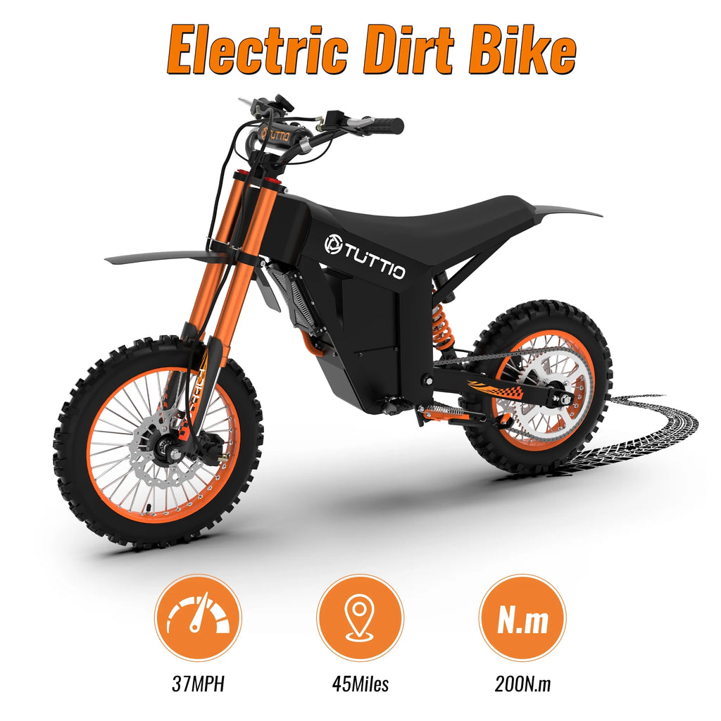 2026 TUTTIO Soleil01 Adult Electric Dirt Bike (with Branded Helmet), 2000W, 48V 21Ah Battery, 37Mph Full Suspension Mountain E-Bike, 200Nm Torque All-Terrain Electric Motorcycle