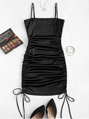 2026 Belted Satin Dress