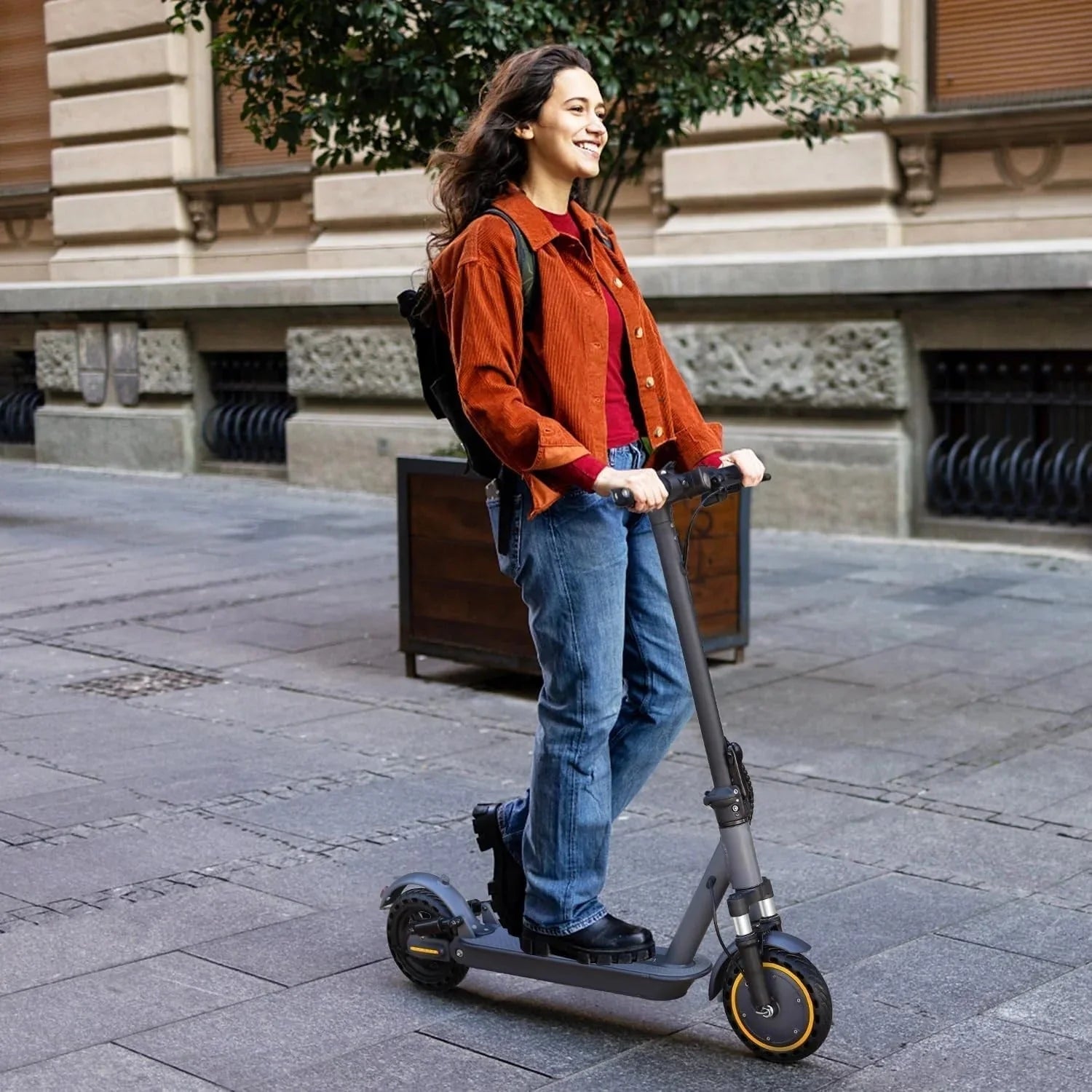 2026 Electric scooter, 350W/500W powerful motor, 8.5"/10" solid rubber tires, 19/22 mph, 28/21/12 mile range, dual brakes