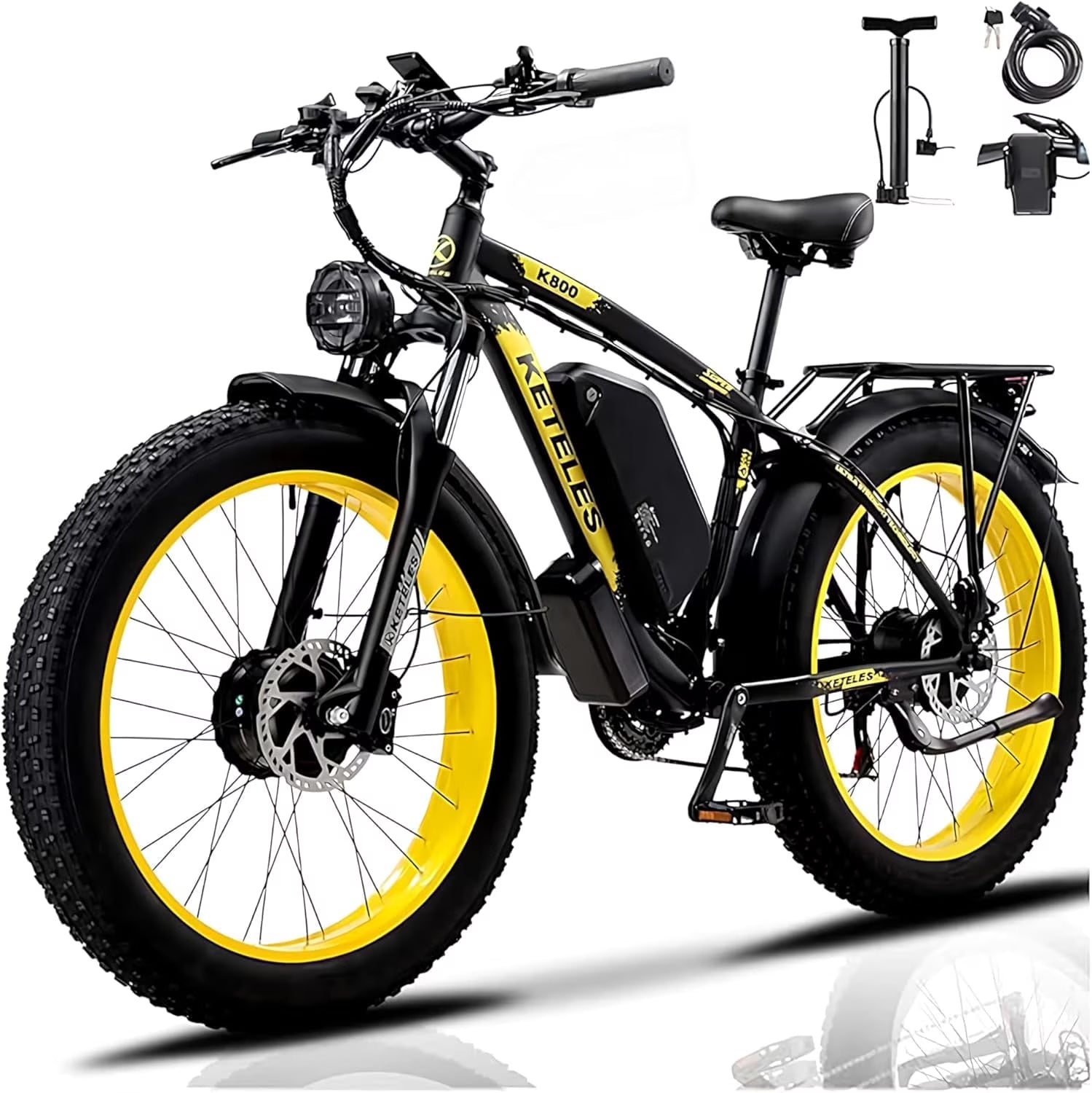 2026 KETELES Electric Bike for Adults, Peak 4000W Dual Motor Ebike��26" Fat Tire Electric Mountain bike,  48V 23AH Removable Battery UL 2849.