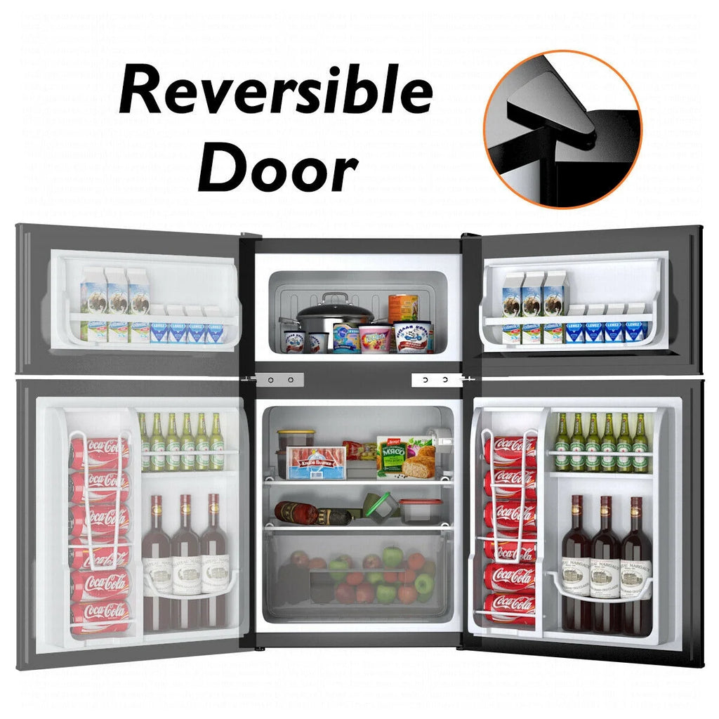 2026 Costway Refrigerator Small Freezer Cooler Fridge Compact 3.2 cu ft. Unit, Grey