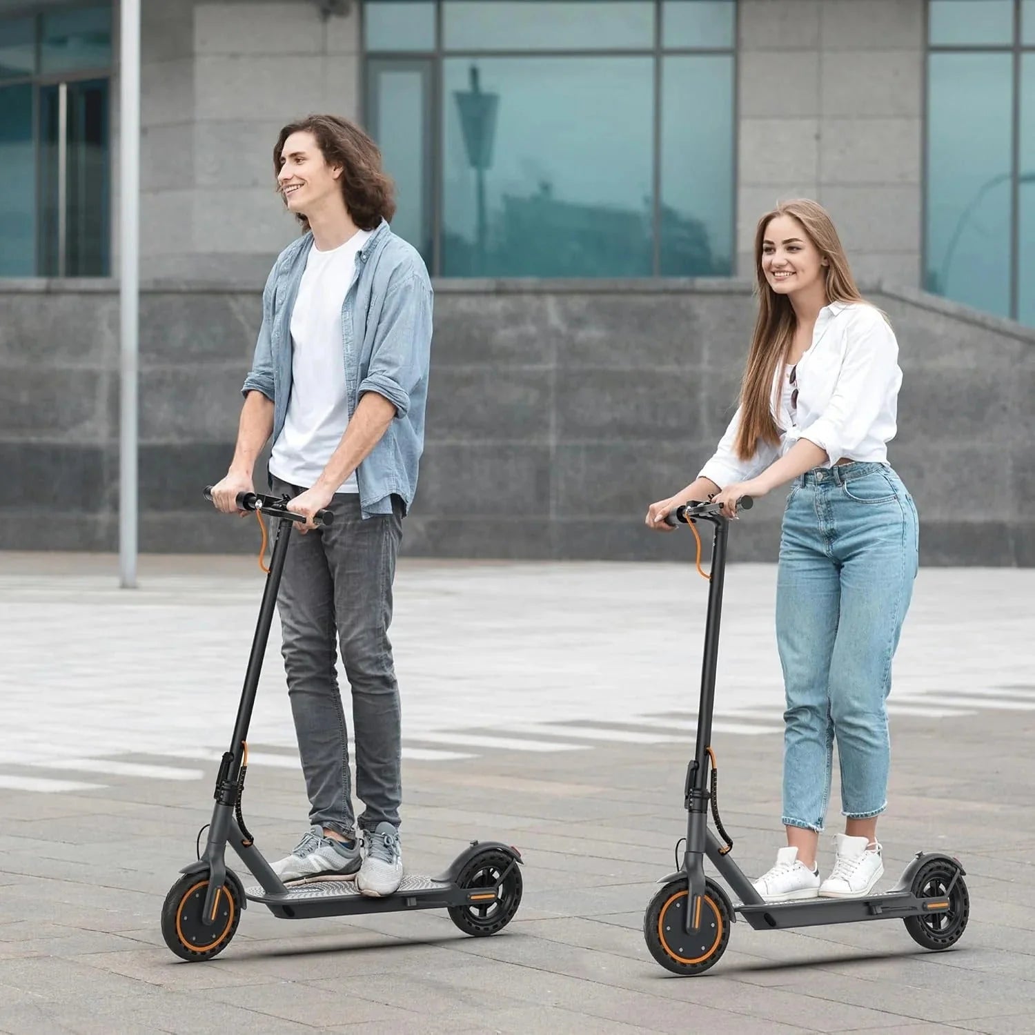 2026 Electric scooter, 350W/500W powerful motor, 8.5"/10" solid rubber tires, 19/22 mph, 28/21/12 mile range, dual brakes