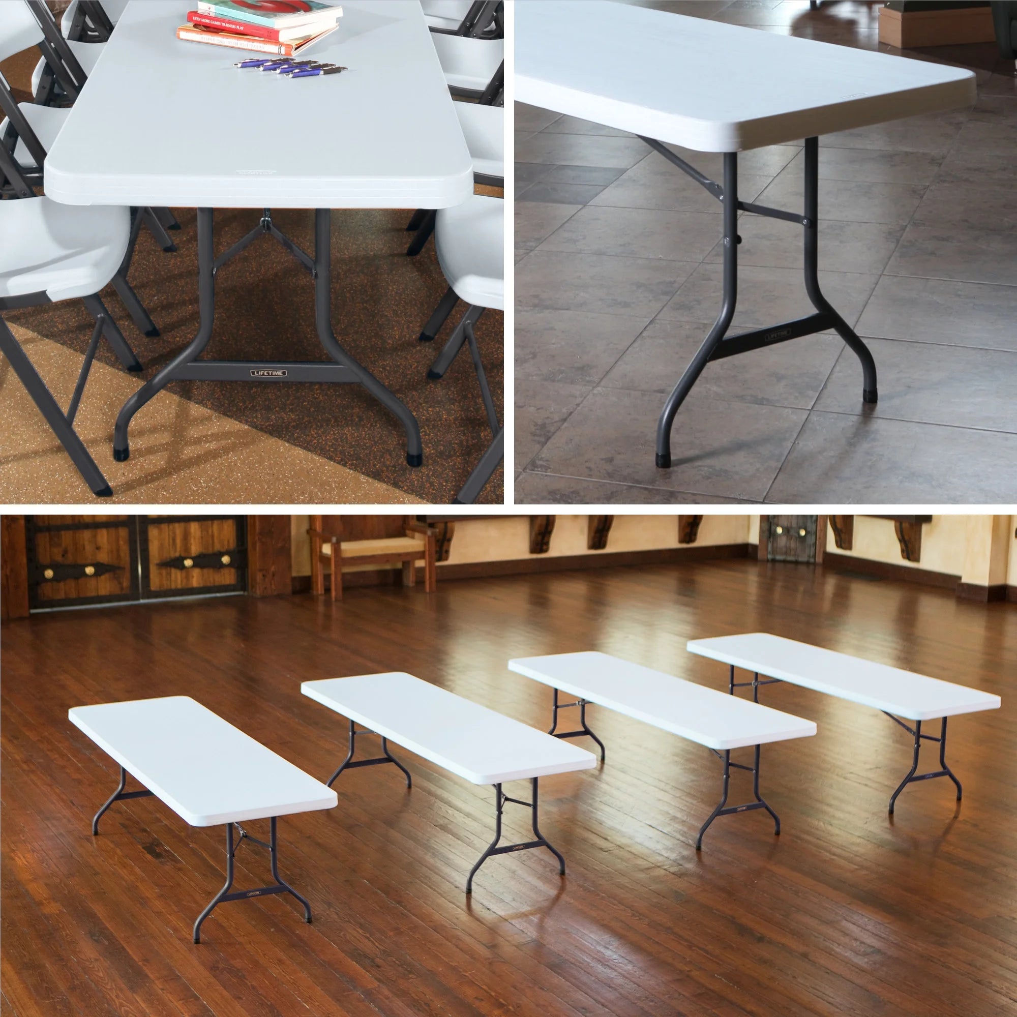 2026 Lifetime 8-Foot Commercial Grade Folding Table, White Granite (22980)